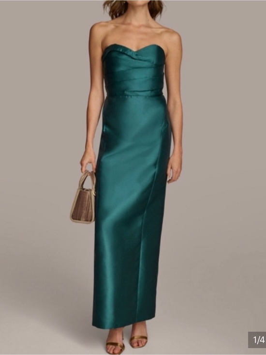 Donna Karan Dresses & Skirts - Donna Karan Teal Strapless Evening Gown